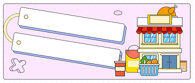 美食打卡攻略粉色卡通公众号首图背景