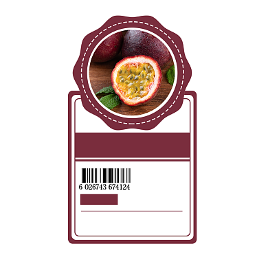 百香果紫色简约风食品标签不干胶背景