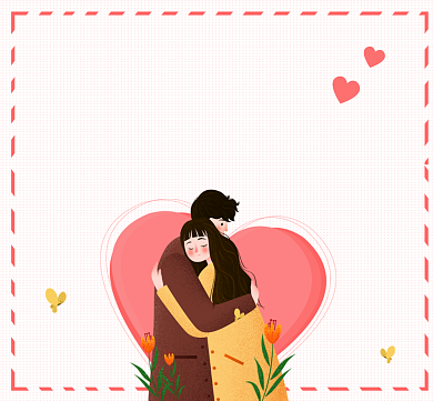 你是我的独家记忆清新插画朋友圈封面背景