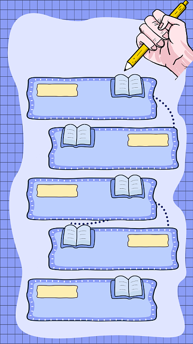 学习计划手账卡通手机海报背景