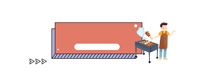 烧烤美食时尚插画公众号logo背景