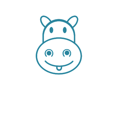 大气简约河马卡通电商微商logo背景