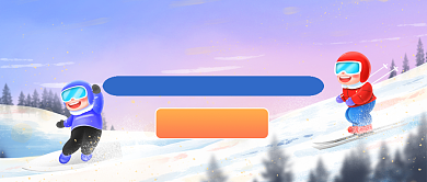 卡通风滑雪场冬季滑雪公众号首图背景