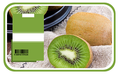 奇异果简约绿色食品标签不干胶背景