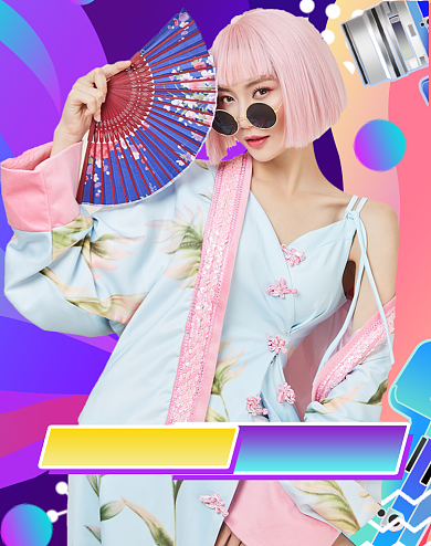 炫彩渐变时尚潮流双十一双11女装海报背景