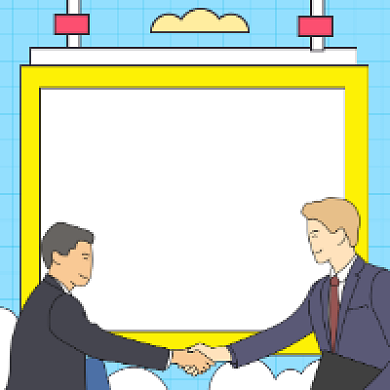 商务礼仪学习清新插画公众号次图背景