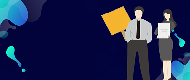 蓝色卡通手绘高薪诚聘公众号首图背景