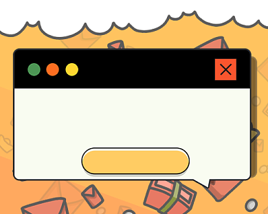 卡通手绘惊喜活动小程序封面背景