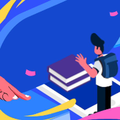 开课啦简约插画公众号次图背景