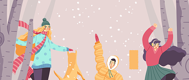 插画大雪节气庆祝公众号首图背景