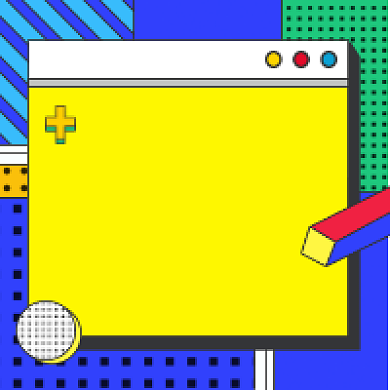 益智成长撞色几何公众号次图背景