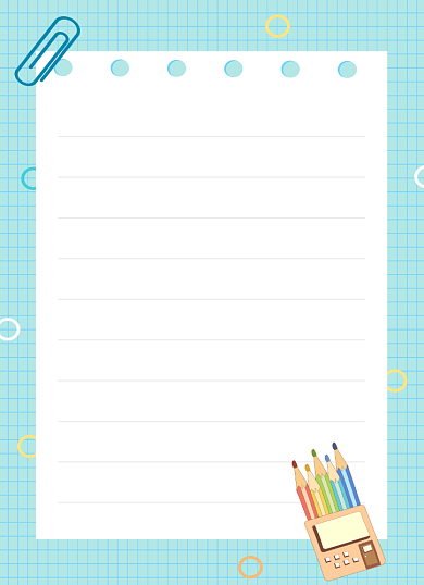 感恩信卡通可爱简约蓝白插画信纸背景