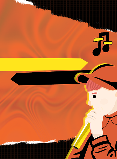 音乐节卡通时尚创意印刷海报背景