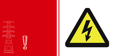 高压危险卡片红色简约温馨提示背景