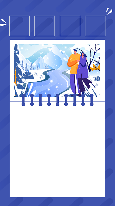 蓝色每日一词英语单词打卡文章竖版配图背景