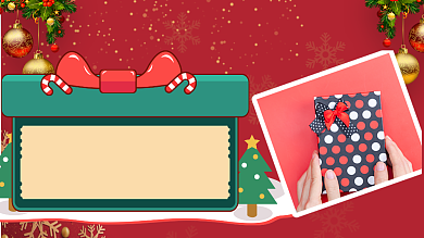 圣诞节礼物种草清单开箱测评横版视频封面背景