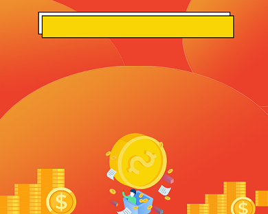 理财投资橙色金币小程序封面背景
