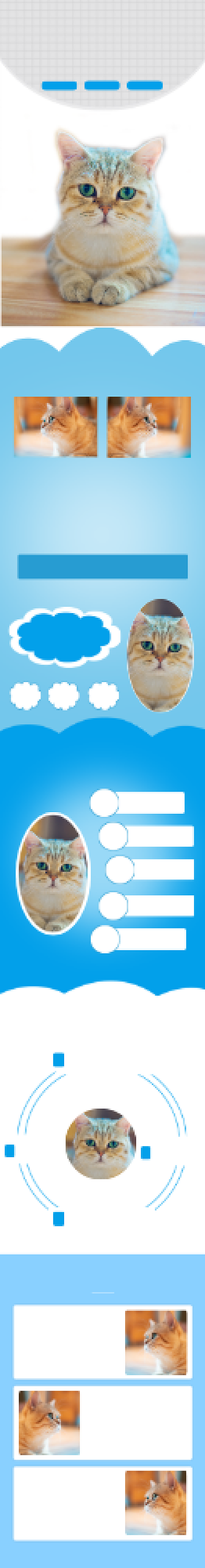 简约风蓝色宠物用品猫粮狗粮详情页背景