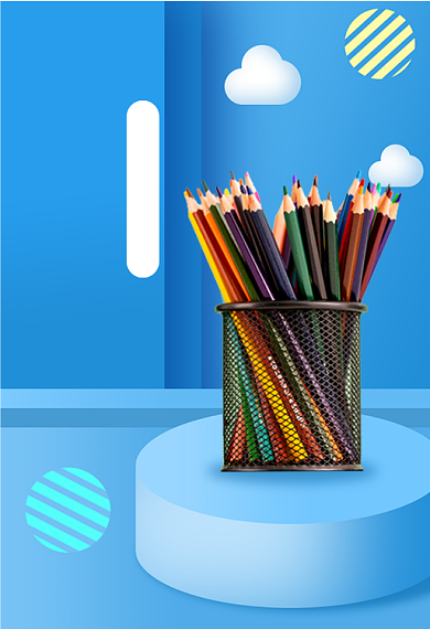 美术用品彩色铅笔促销钻展背景