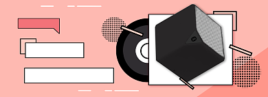 新品音箱上市清新数码电子简约全图海报背景