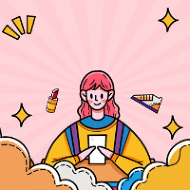 剁手党可爱插画公众号次图背景