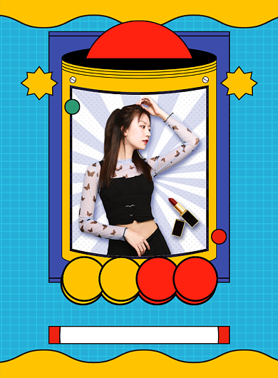 主播带货孟菲斯风印刷海报背景