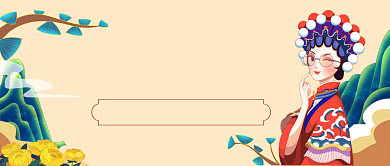 国潮穿搭手绘卡通公众号首图背景