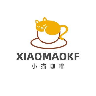 奶茶店小猫咖啡厅饮品LOGO