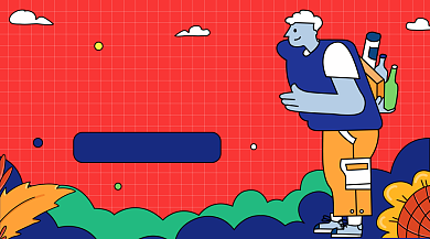 假期必囤零食卡通广告banner背景