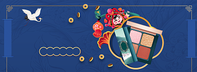 过年不打烊美妆中国风全屏海报banner背景