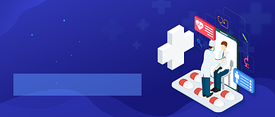 蓝色手绘健康体检公众号首图背景