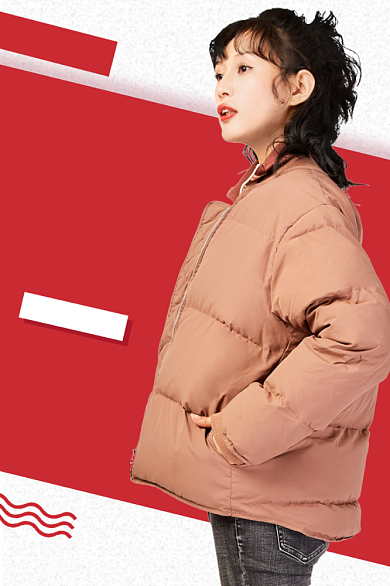 双十一服饰女装冬装冬季上新羽绒服主图直通车背景