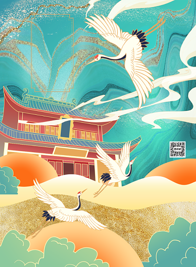 城隍庙上海系列海报背景