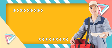 图司机外卖手绘卡通公众号首图背景