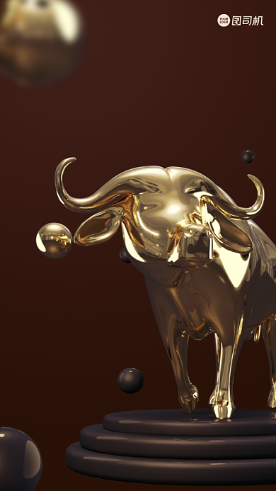 元旦金牛质感大气手机海报背景