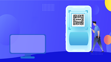 蓝色科技APP宣传关注二维码背景