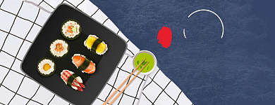 寿司店招美团大促特惠背景