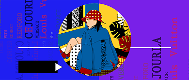 蓝色创意穿搭教程公众号首图背景