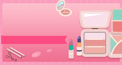 粉色唯美彩妆眼影预定满减钻展入口图背景