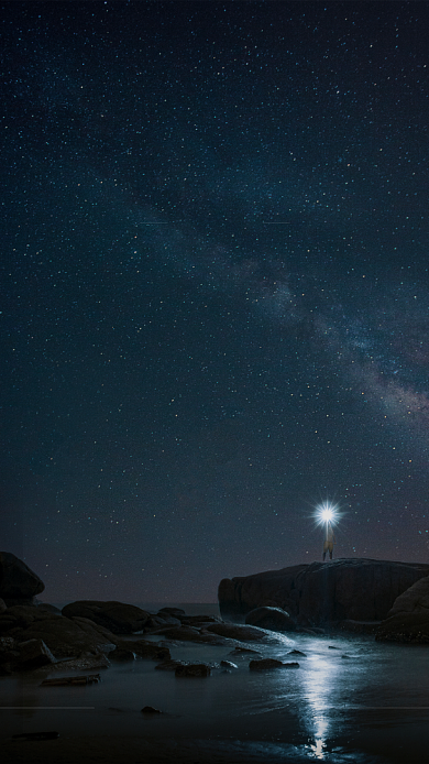 夜晚晚安星空明天会更好海报背景