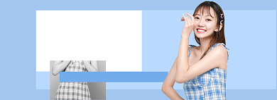 蓝色双十一女装预售海报背景