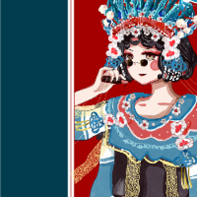 国潮好物复古插画公众号次图背景