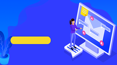 数据分析思维训练蓝色卡通课程封面背景