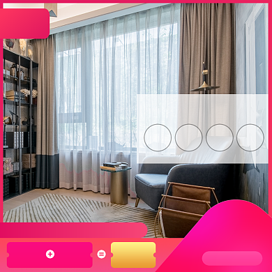 双十二窗帘家具家纺促销主图直通车背景