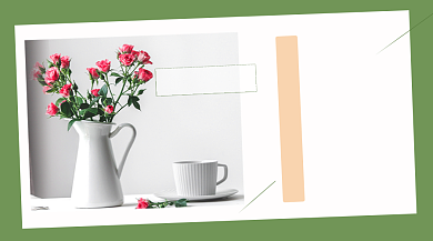 绿色清新玫瑰鲜花家居休闲插花课程封面背景