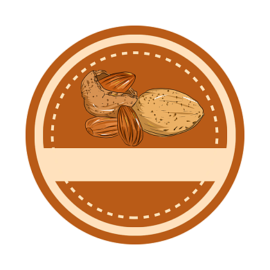 杏仁坚果食物标签不干胶背景