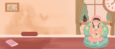 暖色卡通插画猫奴生活有多甜公众号首图背景