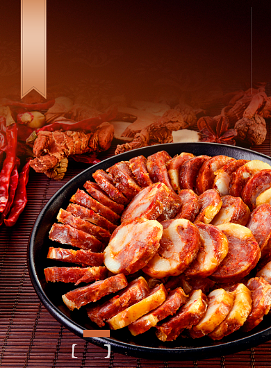 美食腊肠摄影图简约印刷海报背景