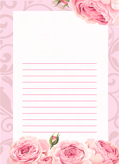 感谢信小清新粉色温馨感恩父母信纸背景
