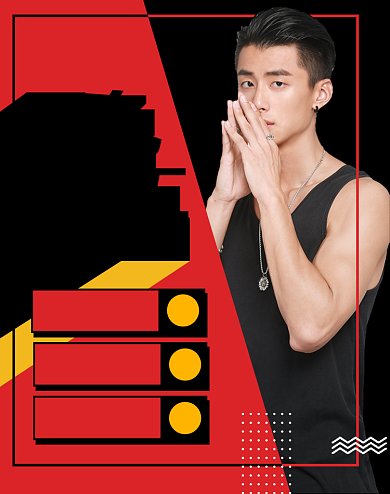 时尚红色黑色星期五男装优惠券海报背景